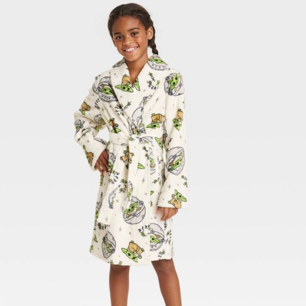 Girls' Star Wars The Child Mandalorian Robe Disney Baby Yoda white Target NEW